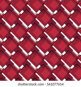 Abstract vector geometric pattern in retro 80s style. Hipster modern design. Background with red rectangle. Universal card, pastel colors. Retro design, fashion art
