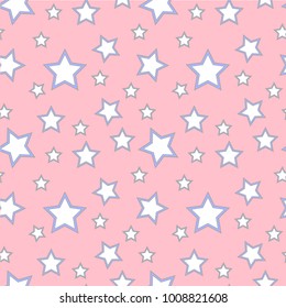 Abstract vector geometric seamless pattern with stars. Colored background. Wrapping paper. Print for interior design and fabric. Kids colorful background. vintage and retro style.
