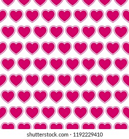 Abstract vector geometric seamless pattern with hearts. Colored background. Wrapping paper. Print for interior design and fabric. Kids colorful background. vintage and retro style.