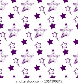 Abstract vector geometric seamless pattern with stars. Colored background. Wrapping paper. Print for interior design and fabric. Kids colorful background. vintage and retro style.
