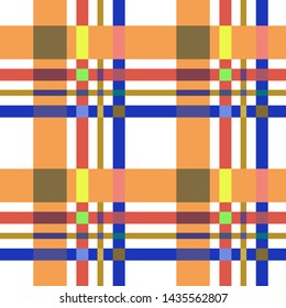Abstract vector geometric seamless pattern. Vertical and horizontal crossed stripes. Plaid. Monochrome background. Wrapping paper. Print for interior design and fabric. Kids background.