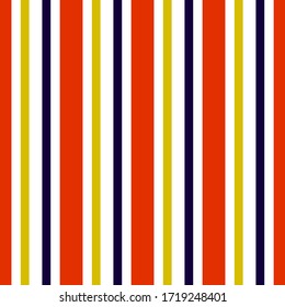 Abstract vector geometric seamless pattern. Vertical stripes. Colored background. Wrapping paper. Print for interior design and fabric. Kids background. Backdrop in vintage and retro style.