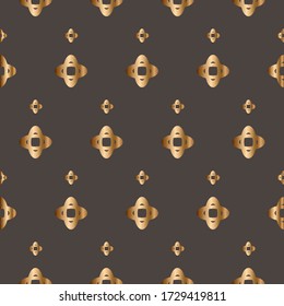 Abstract vector geometric seamless pattern. Ornamental golden background