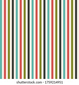 Abstract vector geometric seamless pattern. Vertical stripes. Colored background. Wrapping paper. Print for interior design and fabric.Stripe seamless pattern with retro style colors. 