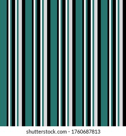 Abstract vector geometric seamless pattern. Vertical stripes. Colored background. Wrapping paper.Print for interior design and fabric.Stripe seamless pattern with green, black, grey and white colors. 