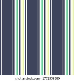 Abstract vector geometric seamless pattern. Vertical stripes. Colored background. Wrapping paper. Print for interior design and fabric. Stripe pattern with Retro Blue, Green and white colors.