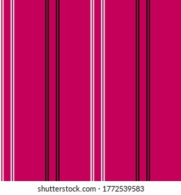 Abstract vector geometric seamless pattern. Vertical stripes. Colored background. Wrapping paper. Print for interior design and fabric. Stripe pattern with pink, black and white colors.
