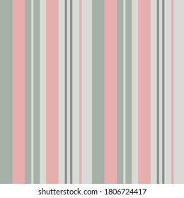 Abstract vector geometric seamless pattern. Vertical stripes. Colored background. Wrapping paper. Print for interior design and fabric. Stripe pattern with Green and Coral pink color.