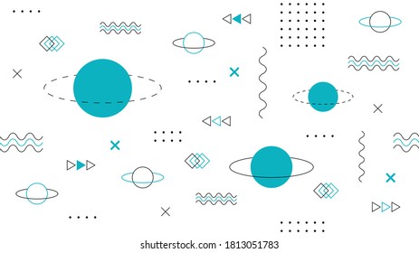 Abstract vector geometric seamless pattern, background design in memphis style, for web design, business card, invitation, poster, landing page, cover.
