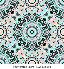 Abstract vector geometric seamless pattern. Fabric print ornament. Indian cloth seamless pattern. Geometric folk background.