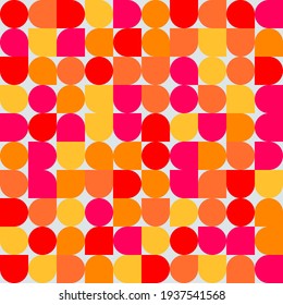 Abstract vector geometric seamless pattern. Vintage Background Design. For presentations, cards, flayers, wallpapers, backdrops, fashion. Semi Circle Collage