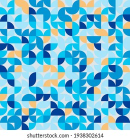 Abstract Vector Geometric Seamless Pattern. Vintage Background Design. For Presentations, Cards, Flayers, Wallpapers, Backdrops, Fashion. Semi Circle Collage