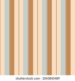 Abstract vector geometric seamless pattern. Vertical stripes. Colored background. Wrapping paper. Print for interior design and fabric. Stripe pattern with Brown, Beige and Blue colors.