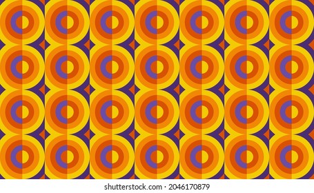 Abstract vector geometric seamless pattern. Vintage Background Design. For presentations, cards, flayers, wallpapers, backdrops, fashion. Semi Circle Collage