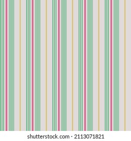 Abstract vector geometric seamless pattern. Vertical stripes. Colored background. Wrapping paper. Print for interior design and fabric. Stripe pattern with Pink, Yellow and  green colors.