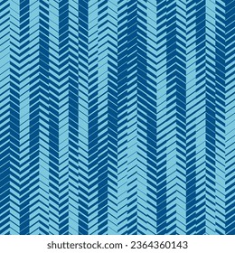 Abstract vector geometric seamless pattern with fading lines, tracks, halftone stripes. Extreme sport style illustration, urban art. Trendy sporty graphic texture in blue tones. Urban sports pattern - Shutterstock ID 2364360143