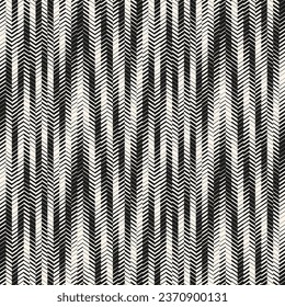 Abstract vector geometric seamless pattern with fading lines, tracks, halftone stripes. Extreme sport style illustration, urban art. Trendy black and white graphic texture. Urban monochrome pattern