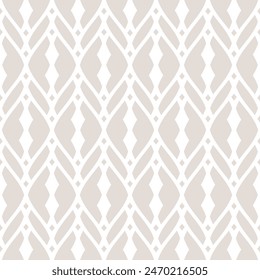 Abstract vector geometric seamless pattern. Beige and white background. Subtle texture with grid, lattice, mesh, lace, grating, fence, net. Modern graphic ornamental pattern. Luxury repeating design