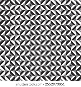Abstract vector geometric seamless pattern. Black and white background. Modern graphic repeat pattern. Elegant ornament design