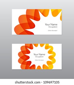 Abstract vector geometric shape red and yellow business card design