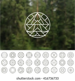 Abstract vector geometric shapes. Circular. You can use it for design icons, logos masks and overlaying on photos.