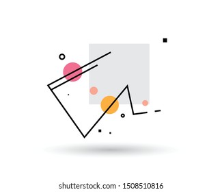 Abstract vector geometric shapes, elements for minimal banner, logo, social post