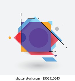 Abstract vector geometric shapes, elements for minimal banner, logo, social post
