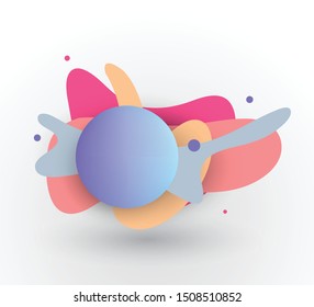 Abstract vector geometric shapes, elements for minimal banner, logo, social post