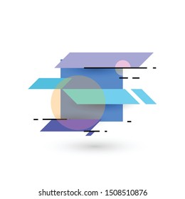 Abstract vector geometric shapes, elements for minimal banner, logo, social post
