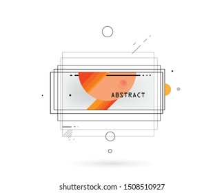 Abstract vector geometric shapes, elements for minimal banner, logo, social post