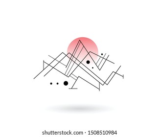 Abstract vector geometric shapes, elements for minimal banner, logo, social post