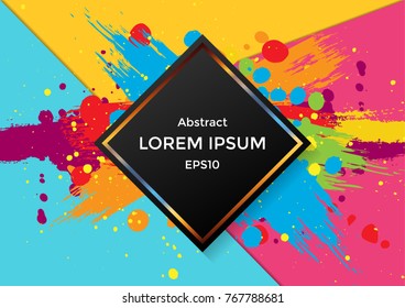 abstract vector  geometric with splatter color and shape  design background. illustration vector design