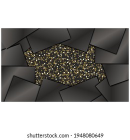 Abstrakte, geometrische Vektorgrafik, Vektorgrafik, metallisch strukturiertes Design.Abstrakter Hintergrund.Dunkler Hintergrund.Luxushintergrund.

