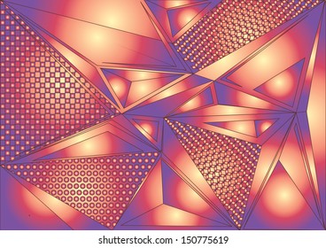Abstract Vector Geometric triangle pattern on circle gradient