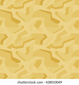 Abstract vector geometric yellow camouflage seamless pattern