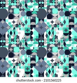 Abstract vector geometrical design. Seamless geometrical colorful texture. Fashion print design.
