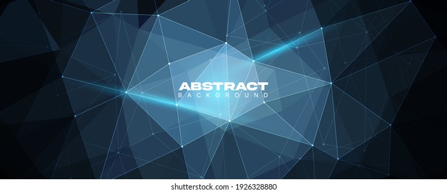 Abstract vector geometrical shapes. Connection, Digital, communication and technology network background .