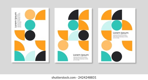 abstracto vector geometría colorido poster ilustración naranja círculo verde para fondo