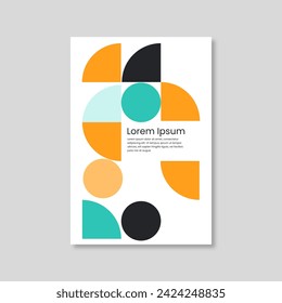 abstracto vector geometría colorido poster ilustración naranja círculo verde para fondo