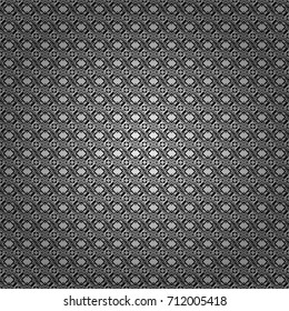 Abstract vector geometry surfaces, lines and points seamless pattern in white, black and gray tones. Used as digital wallpaper and technology background.