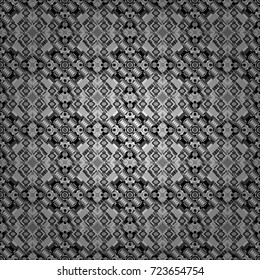 Abstract vector geometry surfaces, lines and points seamless pattern in white, gray and black tones. Used as digital wallpaper and technology background.