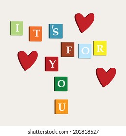 abstract vector gift card with colorful words