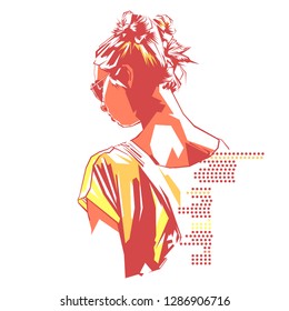 abstract vector girl illustration