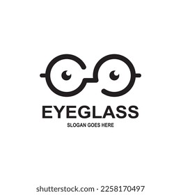 abstract vector glasses logo template design
