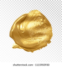 Abstract vector glittering art illustration. Golden hand painted smear stroke stain. Vector illustration