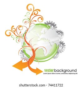 abstract vector globe background