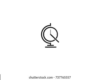 Abstract vector  globe, clock, travel, Q