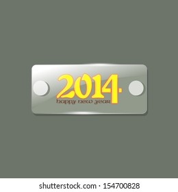 Abstract vector glossy new year card design in gray color background.