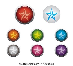 Abstract Vector Glossy Web Buttons of Internet Favorites