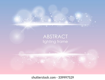 Abstract vector glow light text frame. Horizontal headline banner